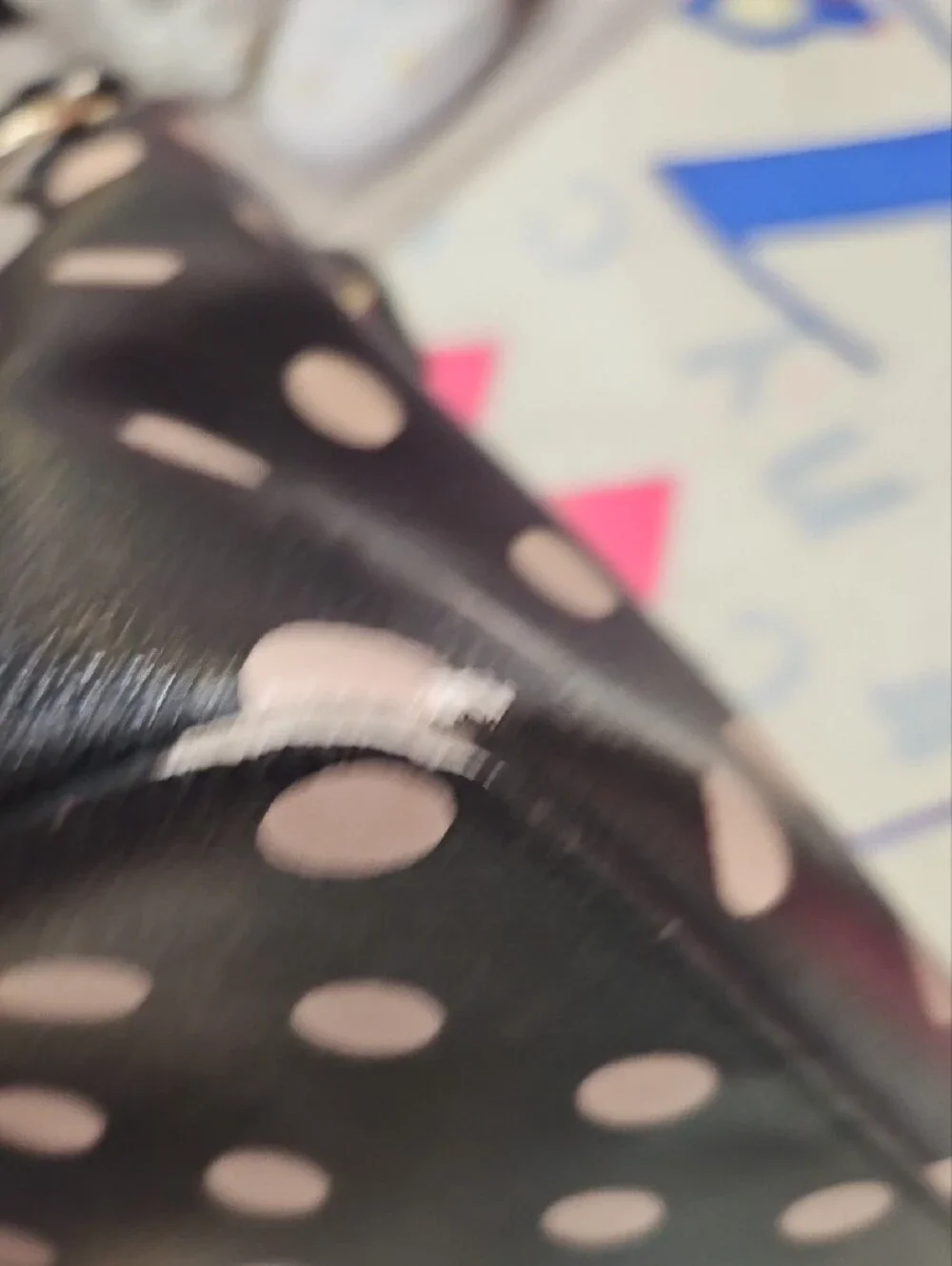 kate spade Black Polka Dot Dome Satchel with Cream Dots